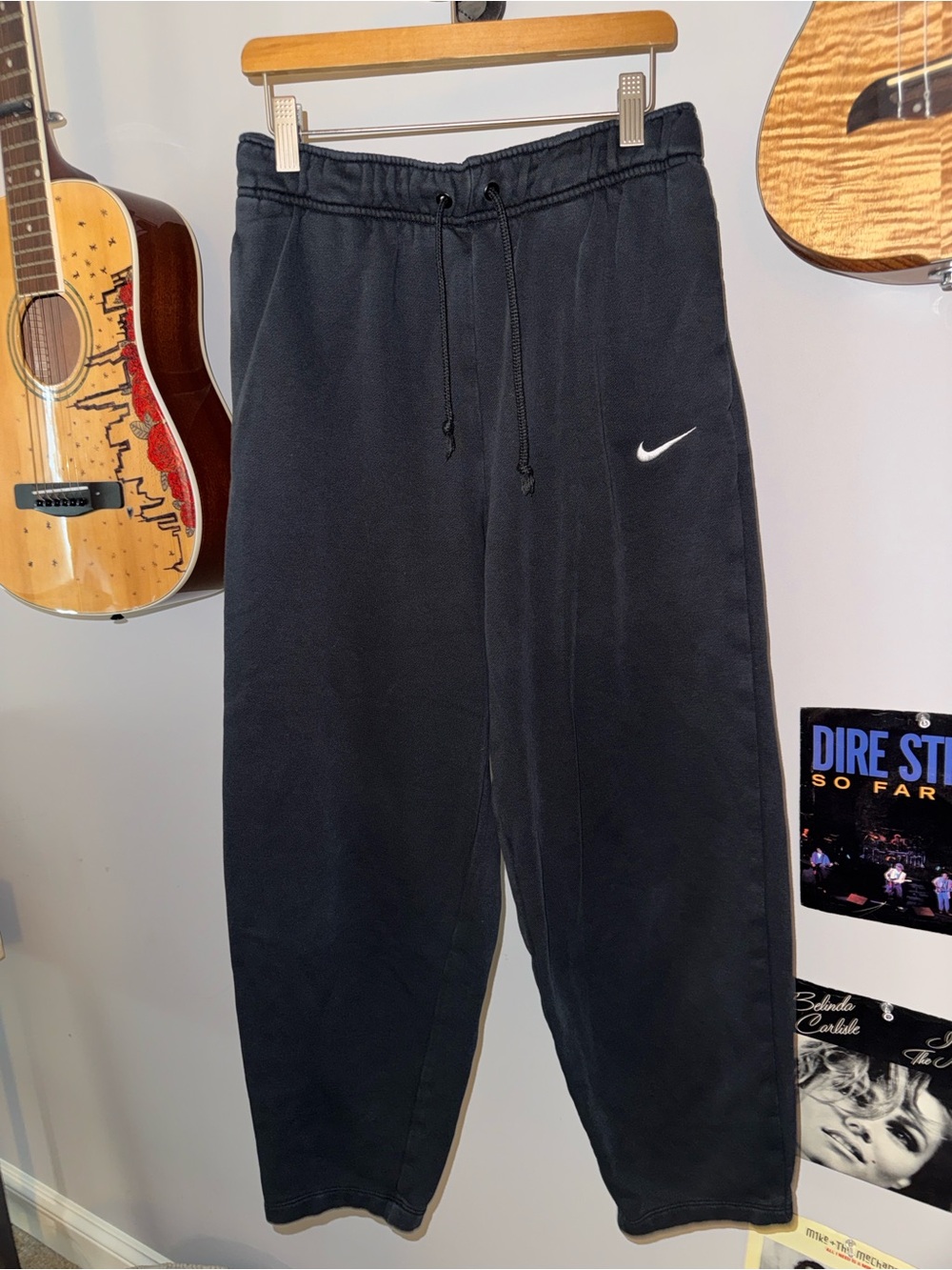 Nike Black Sweatpants with White Swoosh
